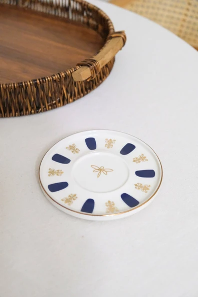 Tabak Evi Porselen Acem Zade Lacivert Çay Tabağı 12,5cm Tekli - 2