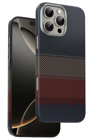 Fuchsia iPhone 16 Pro Kevlar Manyetik Şarj Uyumlu Kılıf - 3