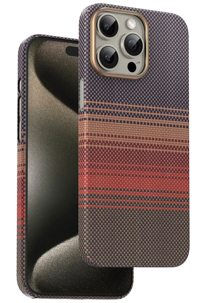 Fuchsia iPhone 16 Pro Kevlar Manyetik Şarj Uyumlu Kılıf - 2