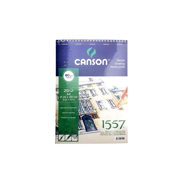 Canson 1557 Desen Çizim Defteri 180Gr. 20 Yaprak, A4