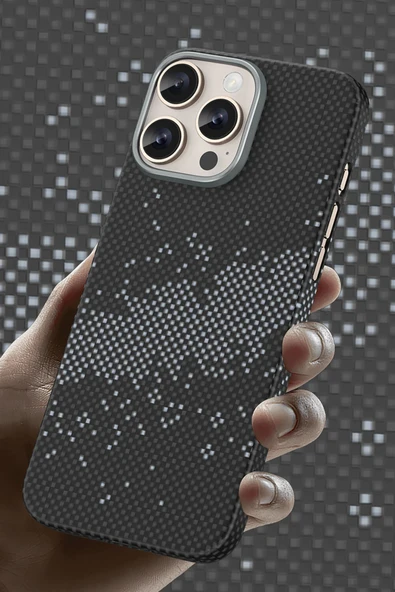 Fuchsia iPhone 16 Pro Kevlar Manyetik Şarj Uyumlu Kılıf - 6