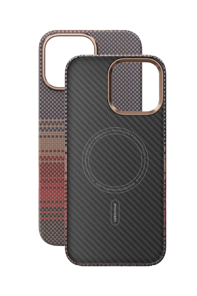 Fuchsia iPhone 16 Pro Kevlar Manyetik Şarj Uyumlu Kılıf - 10
