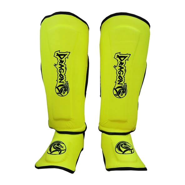 DragonDo 40715-P Kaval Ayak Koruyucu Neon Sarı Profesyonel Kick Boks Kaval Koruyucu
