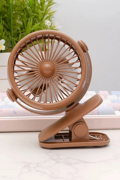 3 Kademe Usb Şarjlı Mandallı 360° Taşınabilir Fan Vantilatör Soğutucu YM88221 - 9