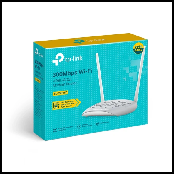 Tp-lınk Td-w9950, 4 Port, 2.4ghz Wifi, 300mbps, 2xanten, Vdsl2, Adsl2 Modem - 5
