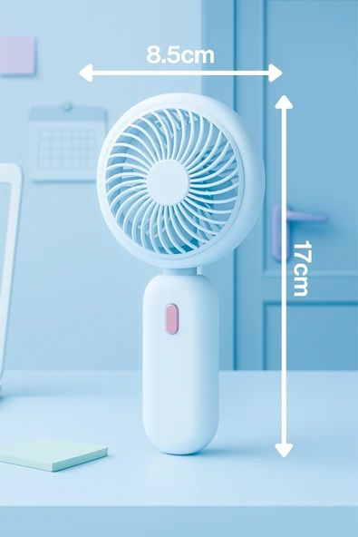 Taşınabililir Mini Usb Şarjlı 3 Kademeli El Masaüstü Vantilatör Fan Soğutucu YM88220 - 11