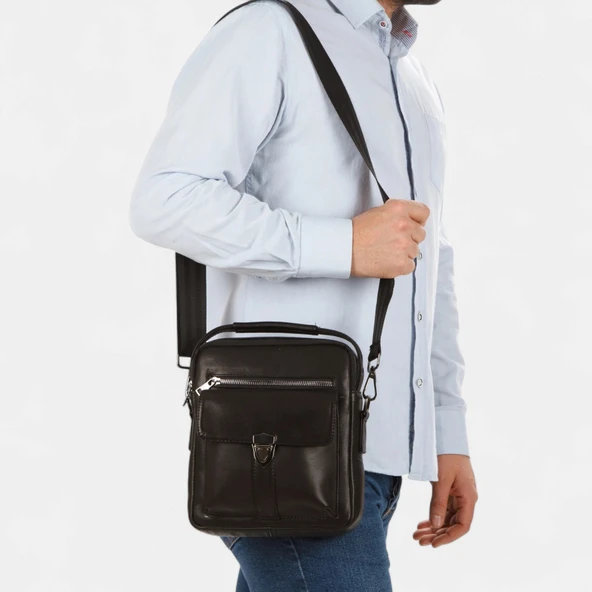 Lederax Hakiki Deri Orta Boy Omuz Çantası El Çantası LD594 - Resim 2