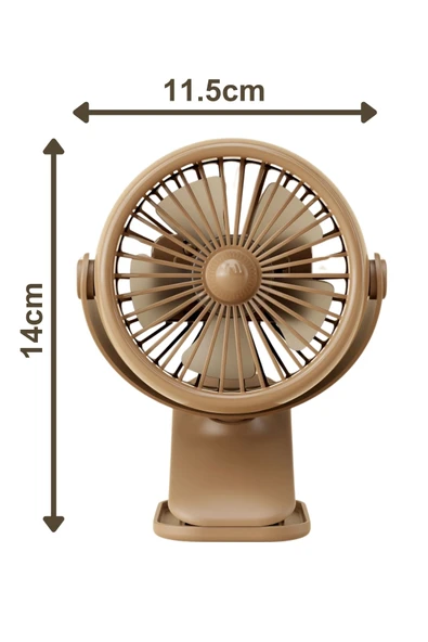 3 Kademe Usb Şarjlı Mandallı 360° Taşınabilir Fan Vantilatör Soğutucu YM88221 - 8