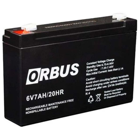 Orbus  6 Volt 7 Amper Kuru Akü (150 * 30 * 94 Mm) ürün görseli 1