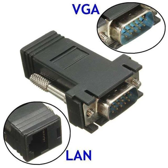 Powermaster VGA Extender RJ45 CAT5/CAT6/CAT7 Uzatıcı Çevirici (2'li Paket) - 2
