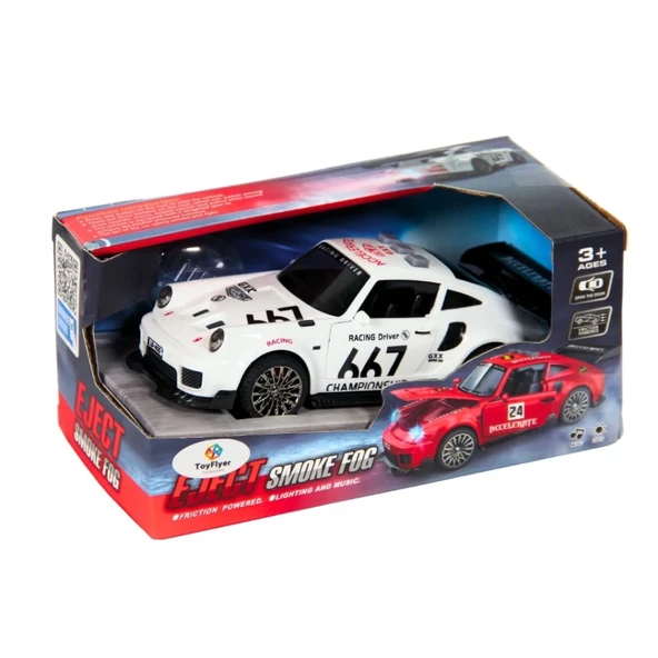 Nessiworld Işıklı Sesli Duman Çıkaran Sürtmeli Spor Araba BSP-1A