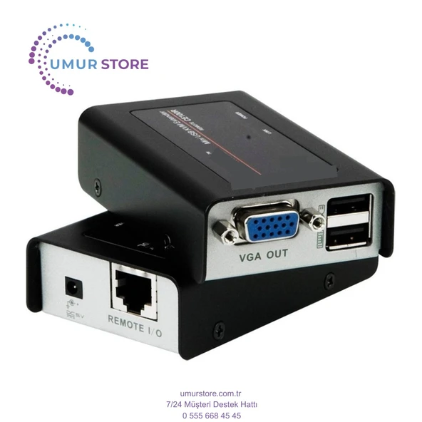 VGA Cat 5 Kvm (Keyboard/video Monitor/mouse) Mesafe Uzatma Cihazı, USB Konsol, 100 Metre usb VGA Cat 5 Mini Kvm Extender