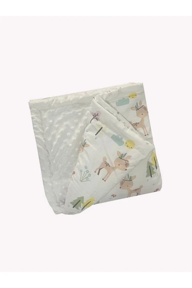 Jaju Baby %100 Pamuk Minky Battaniye 100x100cm Yenidoğan Bebek Battaniye / Yenidoğan Pike - 2