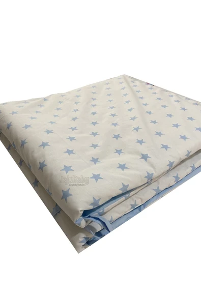 Jaju Baby Mavi Yıldız Tasarım 80*130 Montessori/beşik Bebek Kenar Koruma ( 4 Kenar ) - 2