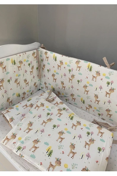 Jaju Baby 80*130 Geyik Desenli Montessori/beşik Kenar Koruma - 1