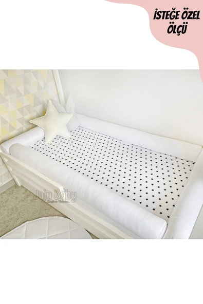 Jaju Baby Beyaz Montessori Yatak Bariyer 100x200 Beşik Kenar Koruma Özel Ölçü - 2