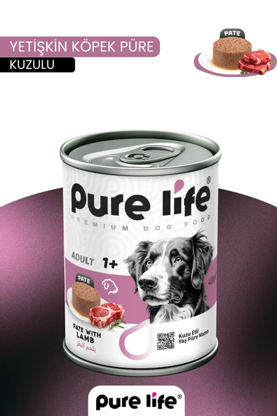 PURELİFE PATE KUZU ETLİ YETİŞKİN KÖPEK KONSERVE MAMA 400GR