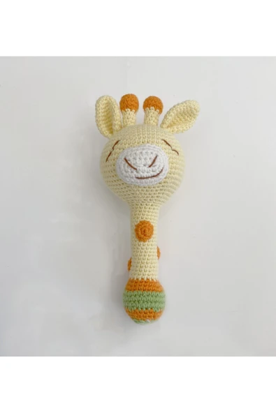 Jaju Baby Amigurumi Zürafa Müslin Uyku Arkadaşı Ve Çıngırak Set - 2