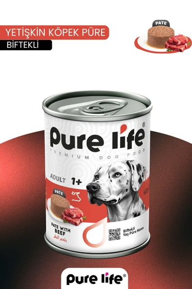 PURELİFE PATE SIĞIR ETLİ YETİŞKİN KÖPEK KONSERVE MAMA 400GR