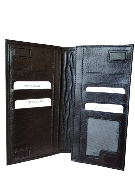 Hakiki Deri Elden Tutmalı Cüzdan Telefon Bölmeli Cüzdan Kartlık Bölmeli El Cüzdanı Çok Gözlü Unisex - 4