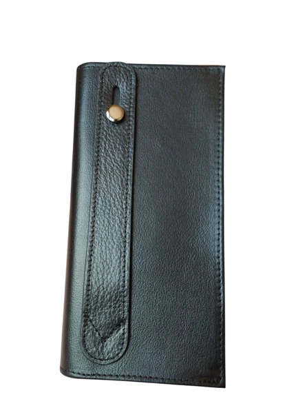 Hakiki Deri Elden Tutmalı Cüzdan Telefon Bölmeli Cüzdan Kartlık Bölmeli El Cüzdanı Çok Gözlü Unisex - 5