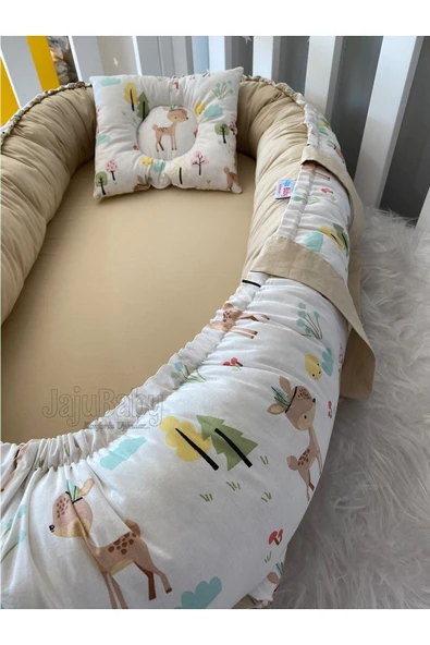 Jaju Baby Babynest Sevimli Ceylan Lüx Tasarım Anne Yanı Yatak 2 Parça Jaju-babynest - 3