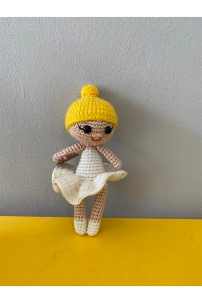 Jaju Baby Amigurumi Kırmızı Elbiseli Balerin Kız 14 cm - 2