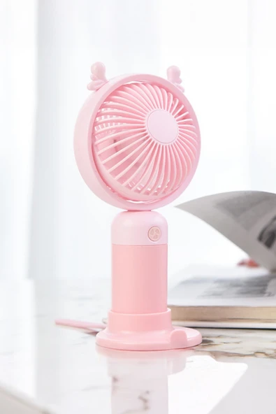 Taşınabililir Mini Usb Şarjlı 3 Kademeli El Masaüstü Vantilatör Fan Soğutucu YM88216 - 7
