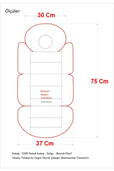 Jaju Baby Pudra Yıldızlı Bebek Arabası Minderi - 3