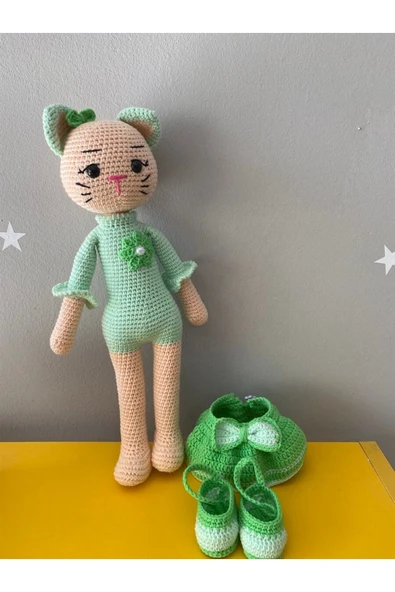 Jaju Baby Amigurumi Kedi Kız 32cm - 2