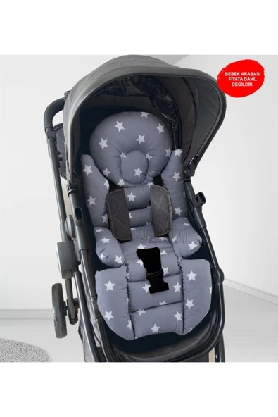 Jaju Baby Gri Yıldızlı Bebek Arabası Minderi