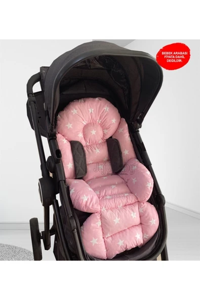 Jaju Baby Pembe Yıldız Bebek Arabası Minderi
