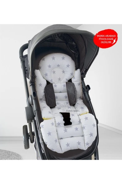 Jaju Baby Sarı Yıldızlı Bebek Arabası Minderi - 2