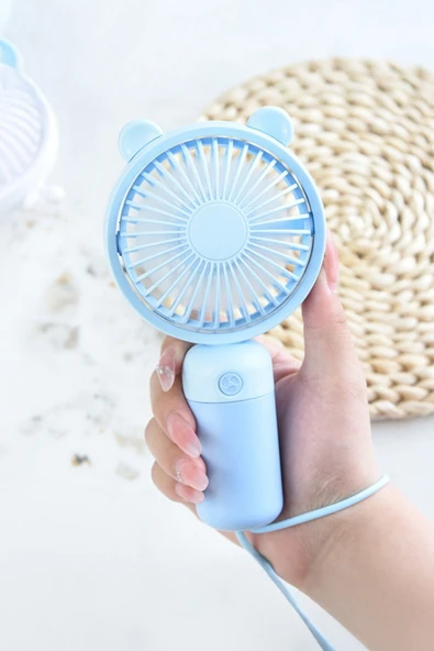 Taşınabililir Mini Usb Şarjlı 3 Kademeli El Masaüstü Vantilatör Fan Soğutucu YM88216 - 12