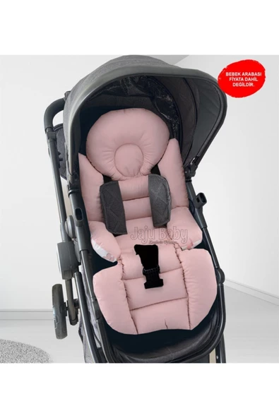 Jaju Baby Pembe Kelebekli Bebek Arabası Minderi - 2