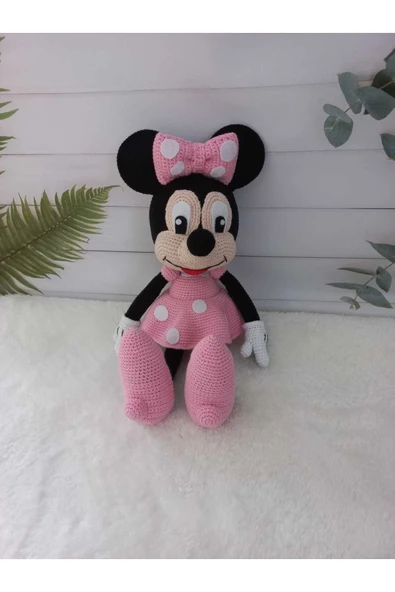 Jaju Baby Pembe Minnie Mouse Kız Amigurumi Oyuncak 36 cm - 1