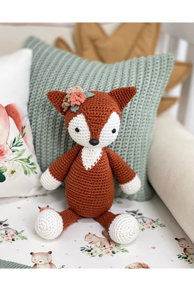 Jaju Baby Amigurumi 25 cm Sevimli Tilki Uyku Arkadaşı - 1
