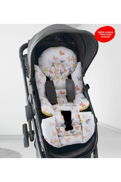 Jaju Baby Sarı Kelebekli Bebek Arabası Minderi