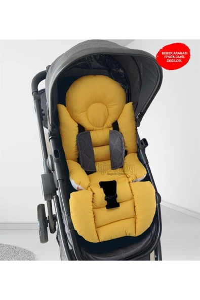 Jaju Baby Sarı Kelebekli Bebek Arabası Minderi - 2