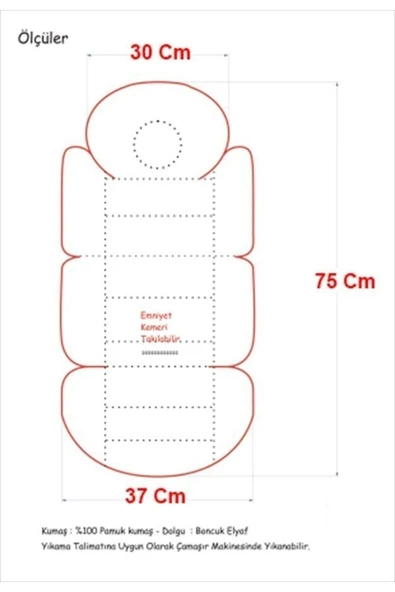 Jaju Baby Tüy Desenli Bebek Arabası Minderi - 3
