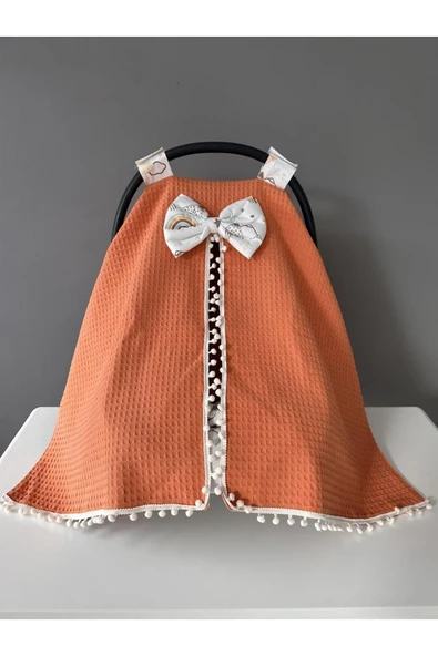 Jaju Baby Kiremit Pike Kumaş %100 Organik Puset Örtüsü ve Minderi - 4