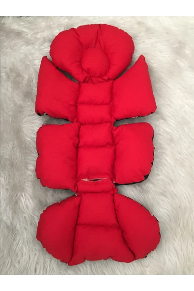 Jaju Baby Siyah Yıldız-kırmızı Kombineli Bebek Arabası Minderi - 2