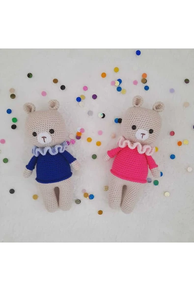 Jaju Baby Fırfırlı Ayıcık Amigurumi Oyun Arkadaşı Oyuncak 20 cm ( 1 Adet ) - 1