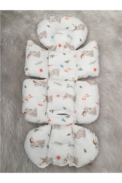 Jaju Baby Tavşan Desenli Bebek Arabası Minderi