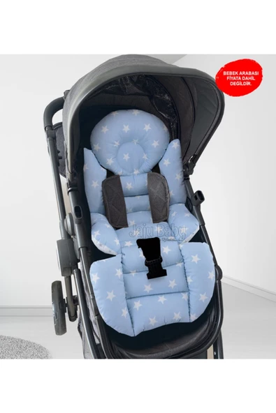 Jaju Baby Mavi Küçük Yıldızlı Bebek Arabası Minderi