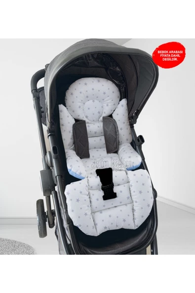 Jaju Baby Mavi Küçük Yıldızlı Bebek Arabası Minderi - 2
