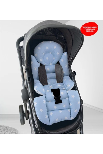 Jaju Baby Mavi Yıldızlı Bebek Arabası Minderi