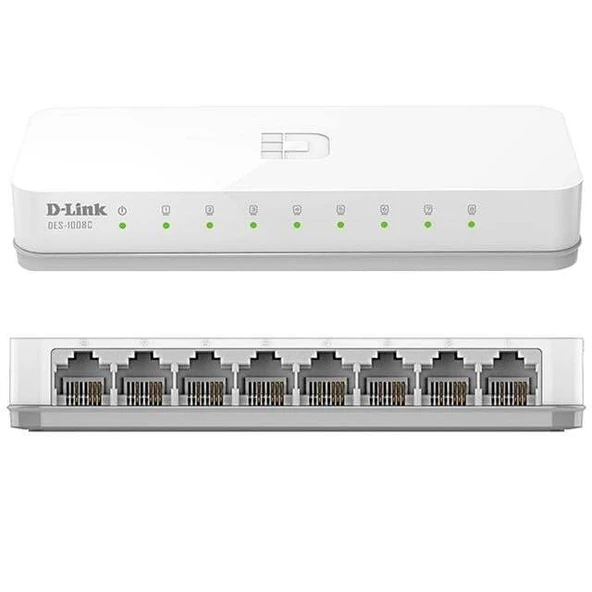 D-Link DES-1008c 10/100 Mbps 8 Port Ethernet Switch ürün görseli 1