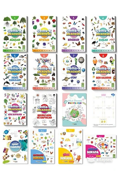 Okul Öncesi GEMS-K Akademi Eğitim Seti (16 Parça) ONburda Yayıncılık