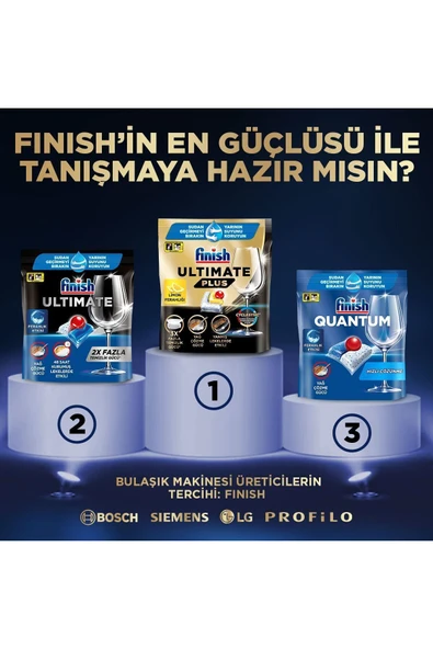 Ultimate Plus Hepsi Bir Arada 60 Kapsül Limon Bulaşık Makinesi Deterjanı Tableti - 8